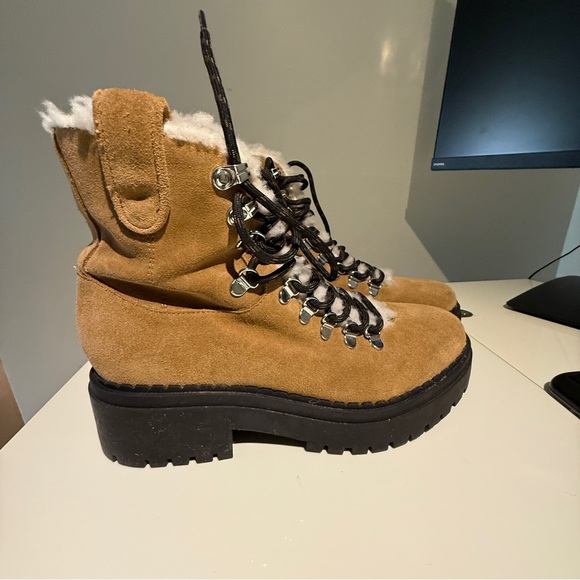 Marc Fisher LTD Lug Sole Brown Suede Boots - Picture 10 of 16